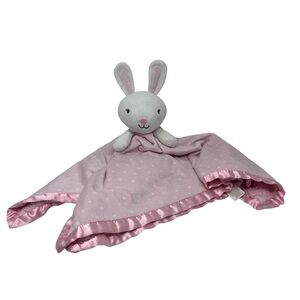 Pink and white Polka Dot Target Cloud Island Bunny Security Blanket
